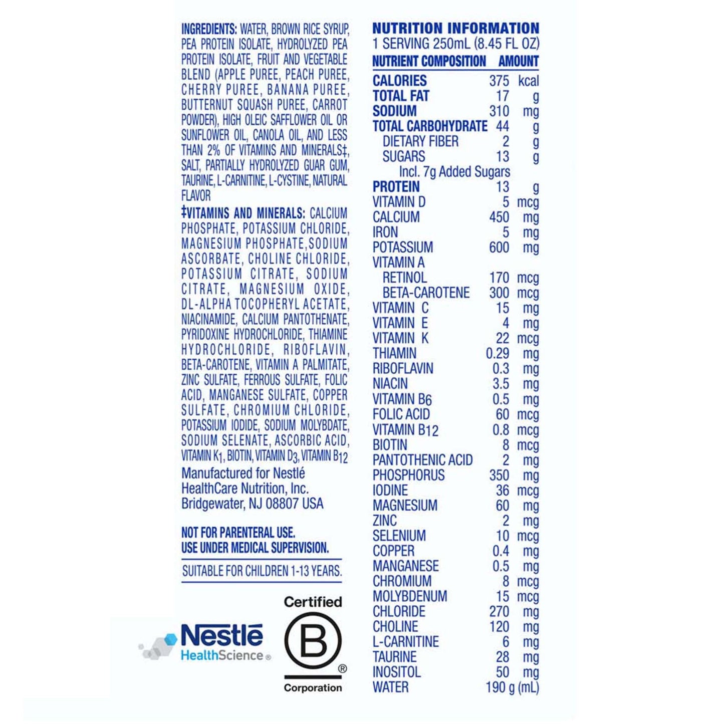 Compleat® Pediatric Original 1.5 Fruit Medley, Reclosable Carton