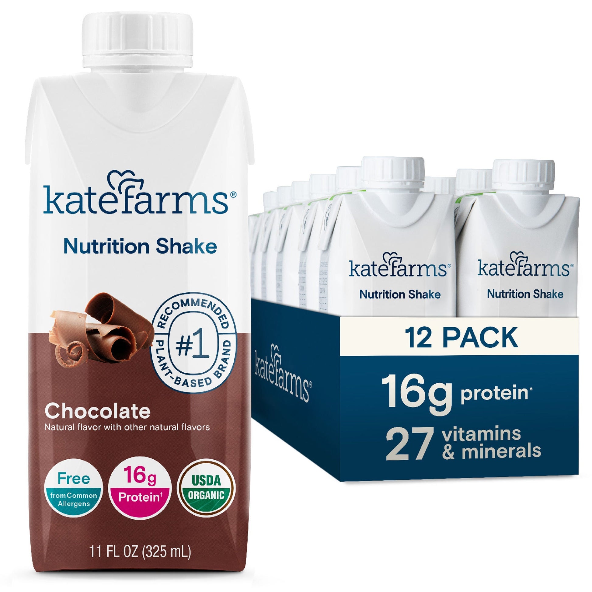 Kate Farms® Nutrition Shake, Chocolate, carton