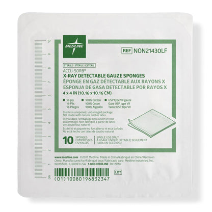 Medline Gauze Sponge 16-Ply Sterile X-Ray Detectable