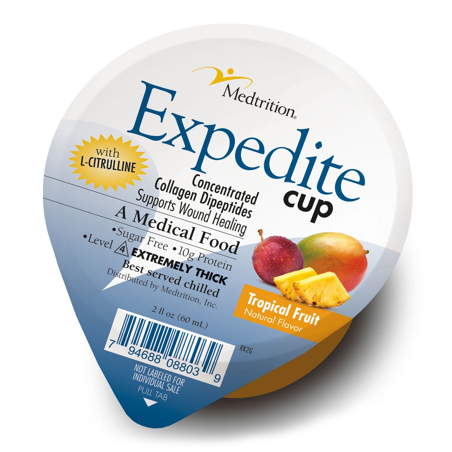 Expedite Thickened Food Cup Tropical Fruit Flavor Gel IDDSI Level 4 Extremely Thick/Pureed
