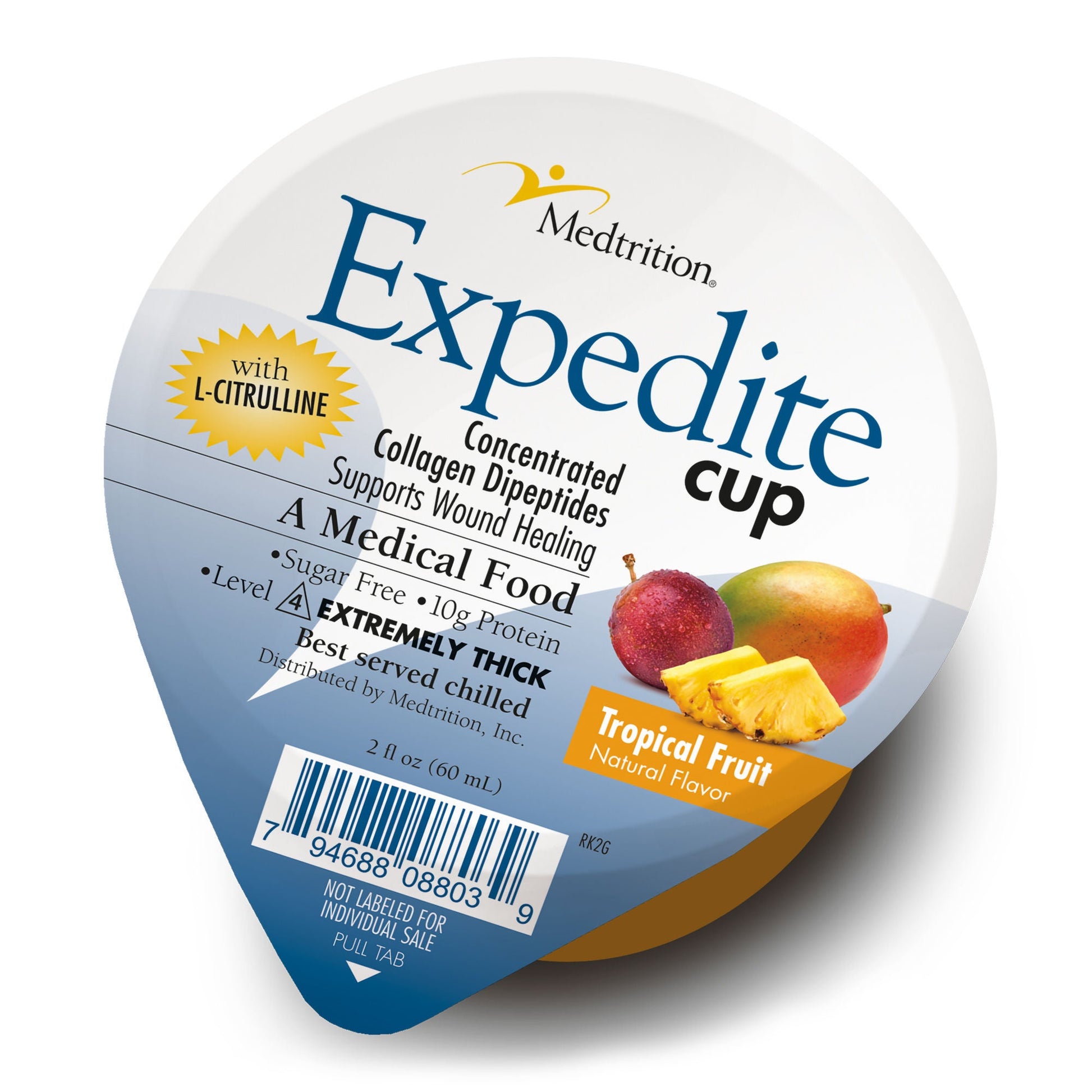 Expedite Thickened Food Cup Tropical Fruit Flavor Gel IDDSI Level 4 Extremely Thick/Pureed