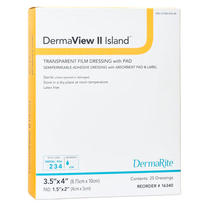 DermaView II™ Island Transparent Film Dressing with Pad