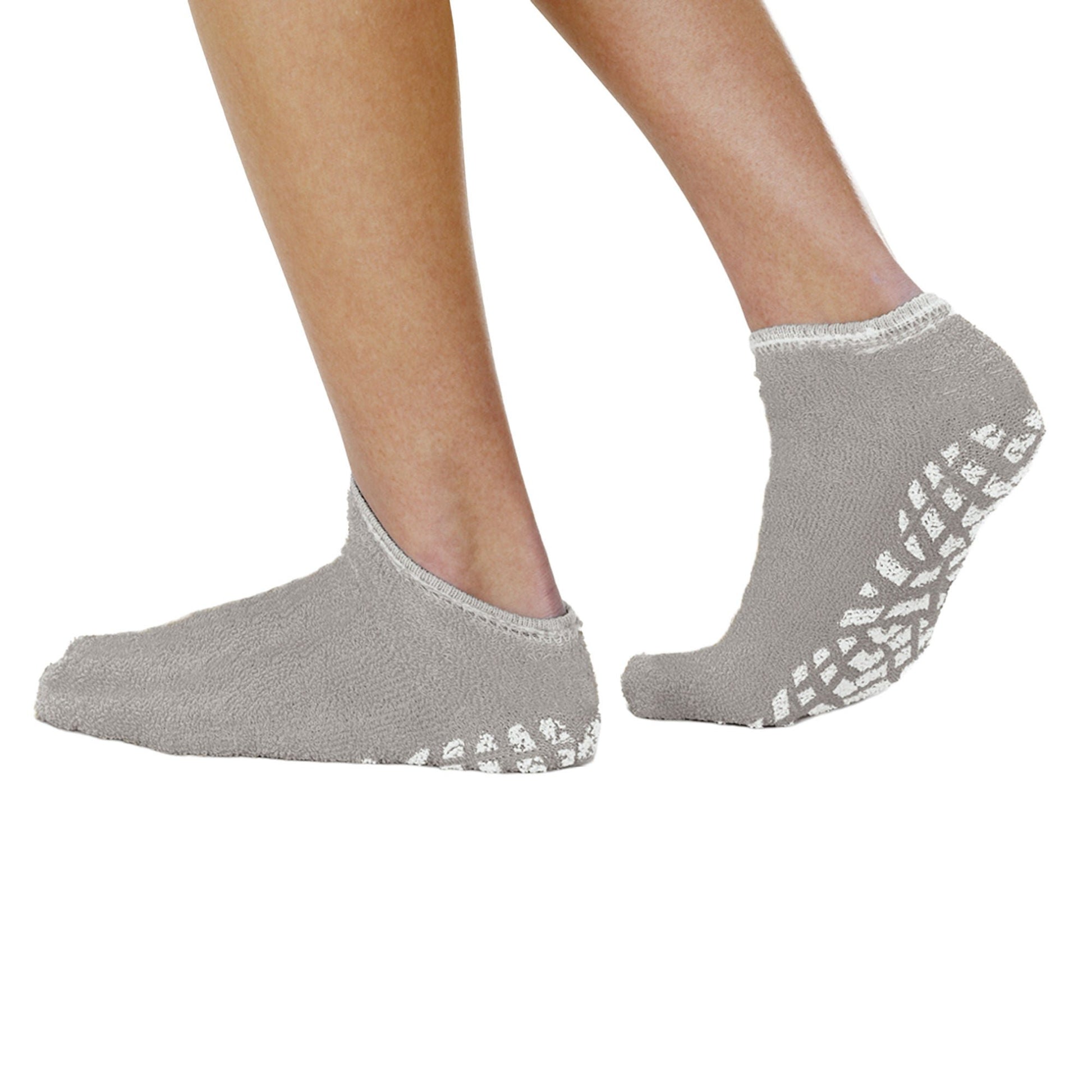 Terry Treads Slipper Socks Unisex Adult X-Large Double Tread Single Patient Use Gray