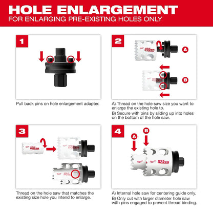 Milwaukee Hole Enlargement Thread Adapter for QUIK-LOK Arbors 49-56-7576 | Forged Steel
