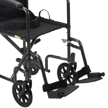 drive™ Lightweight Steel Transport Chair, 17-Inch Seat Width