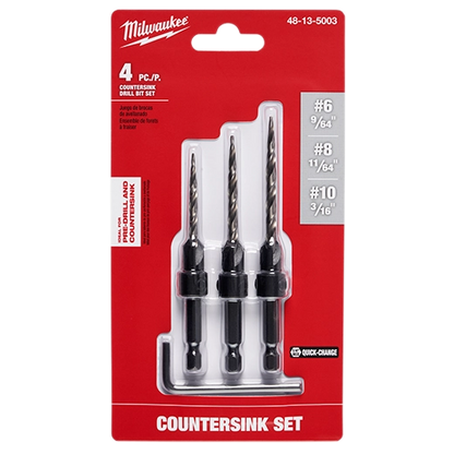 Milwaukee 4 Pc Countersink Drill Bit Set 48-13-5003
