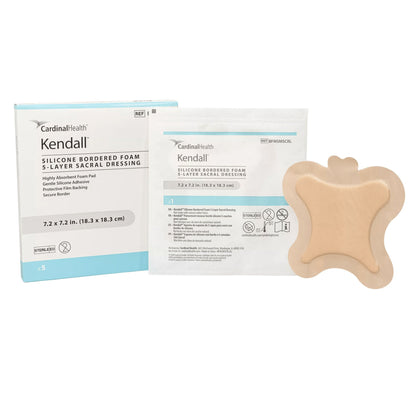 Kendall 5-Layer Foam Dressing With Border Film Backing Silicone Adhesive Sacral