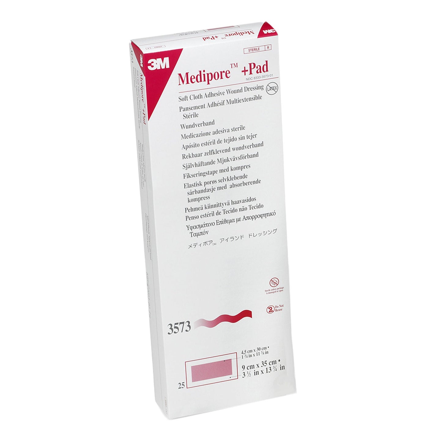 3M™ Medipore™ + Pad Soft Cloth Adhesive Dressing