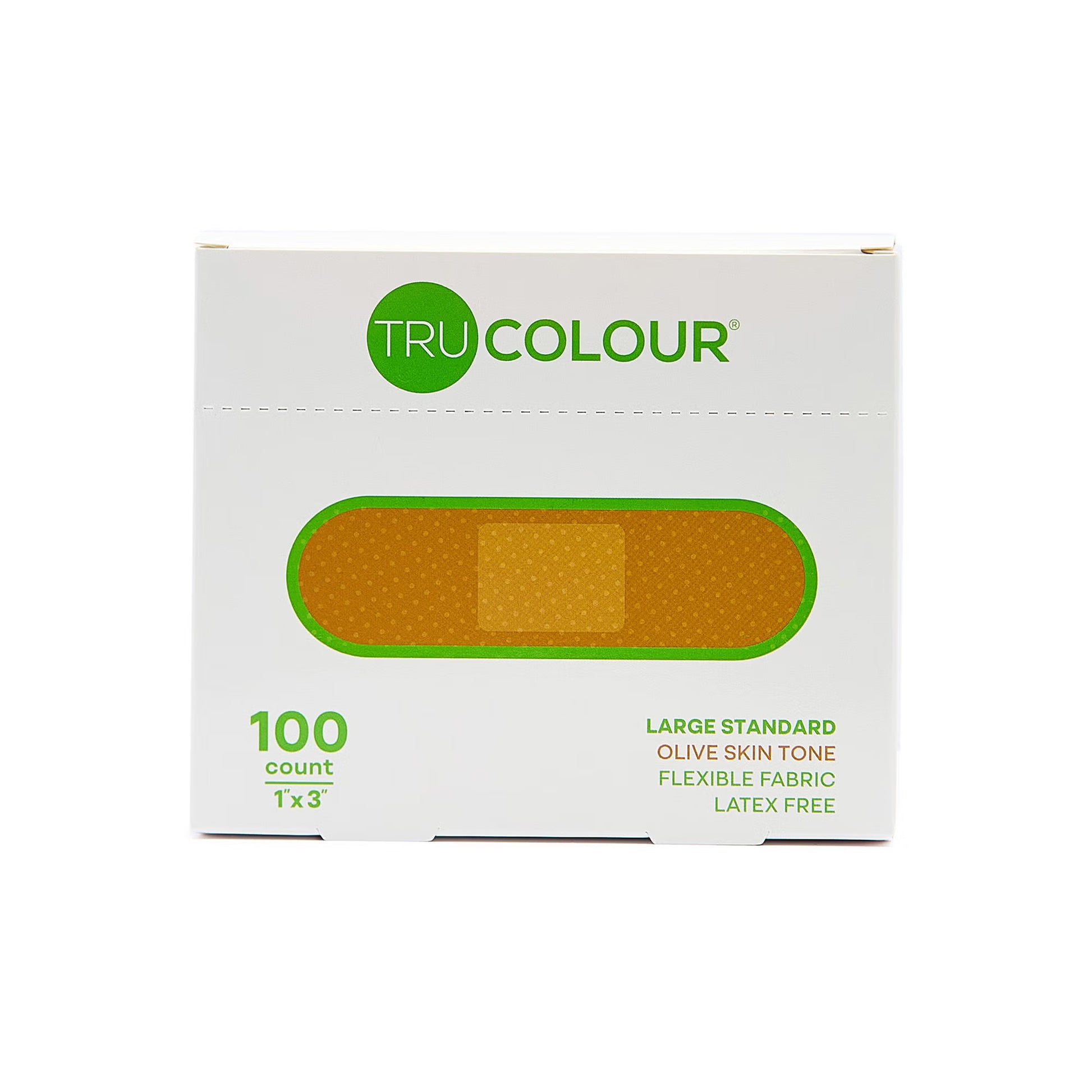 Tru-Colour Skin Tone Shade Fabric Bandage Adhesive Strips – Olive