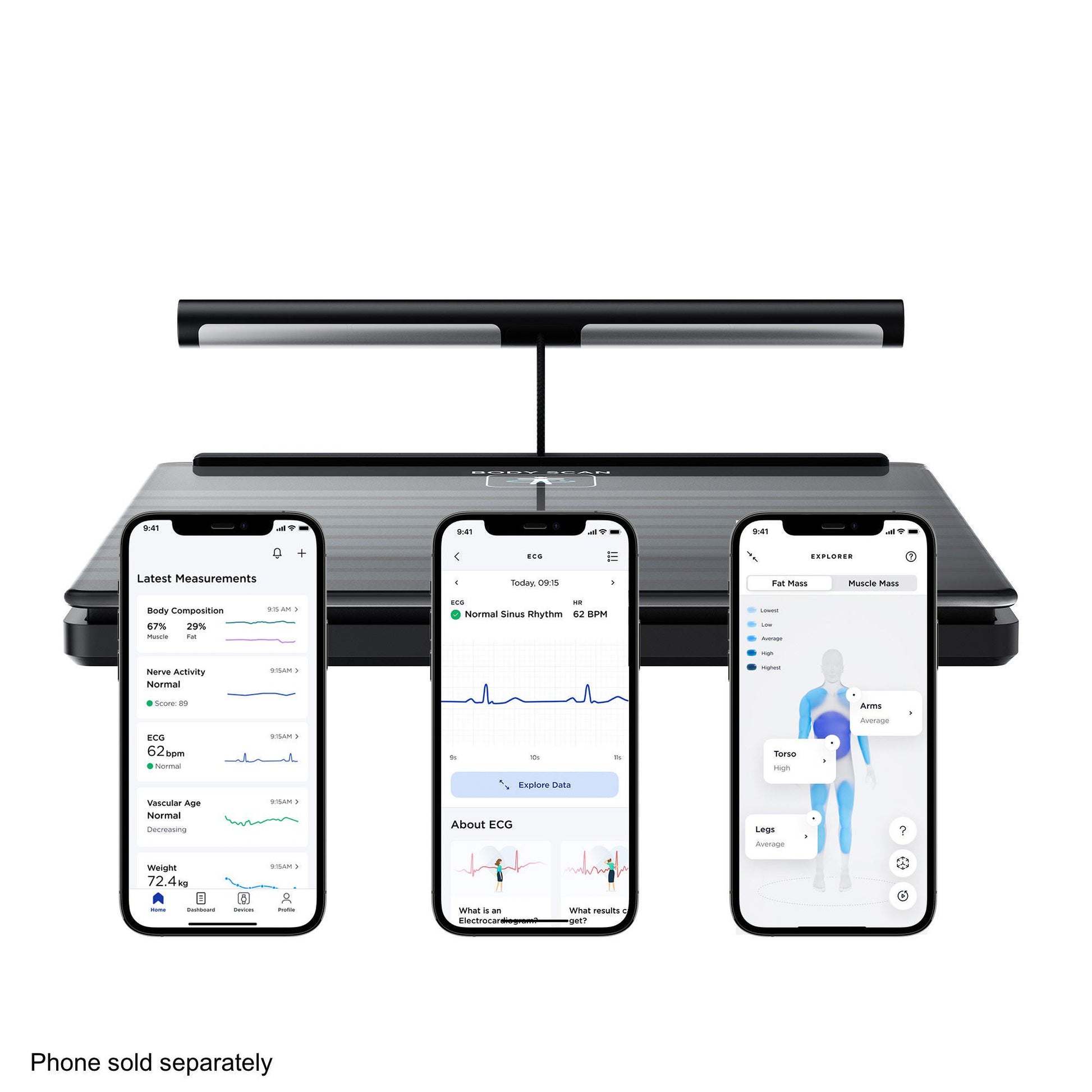 Withings Body Scan Wifi Smart Scale, Black