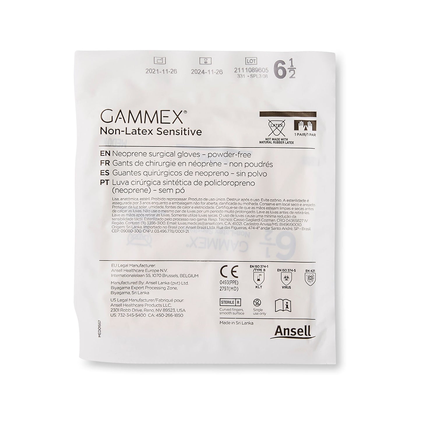 Sterile GAMMEX® Non-Latex Sensitive Polychloroprene Surgical Gloves, Cream - view 7