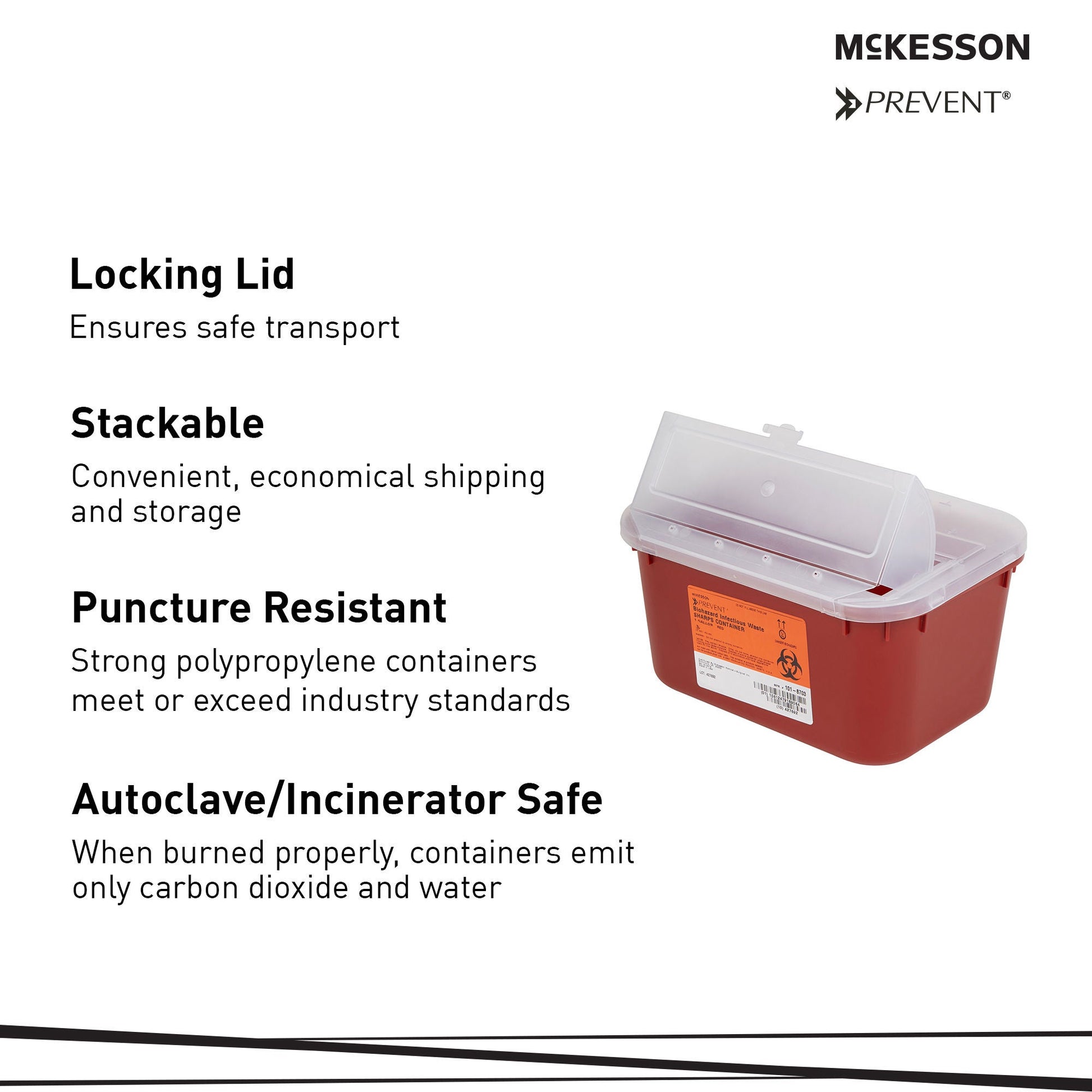 McKesson Prevent® Multi-purpose Sharps Container, 1 Gallon