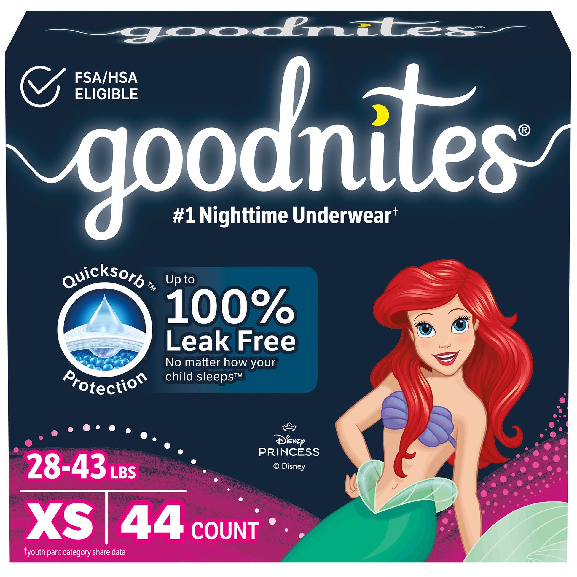Goodnites® Heavy Absorbency Nighttime Underwear, for Girls 28 – 43 lbs.