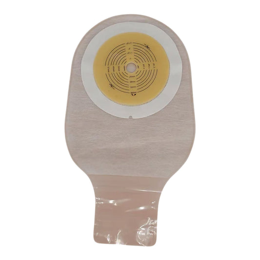 Safe n Simple Ostomy Pouch One-Piece System Length Flat, Trim to Fit 2-1/2 Inch Stoma Drainable