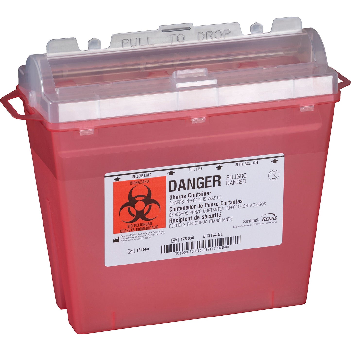 Bemis™ Sentinel Multi-purpose Sharps Container, 1.25 Gallon
