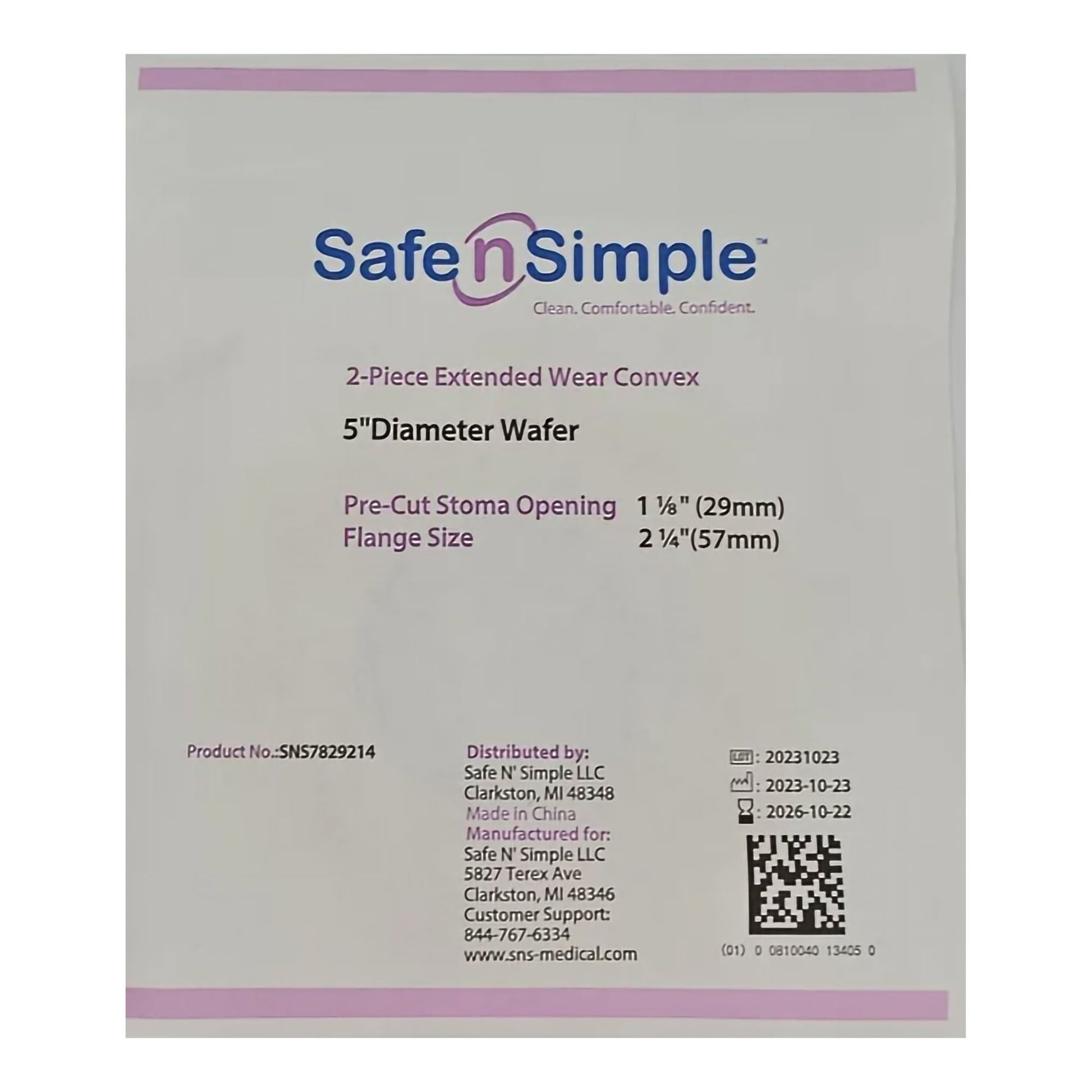 Ostomy Barrier Precut, Extended Wear Adhesive Tape Collar Flange Red Code System 1-1/8 Inch Opening