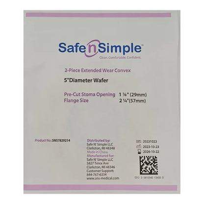 Ostomy Barrier Precut, Extended Wear Adhesive Tape Collar Flange Red Code System 1-1/8 Inch Opening