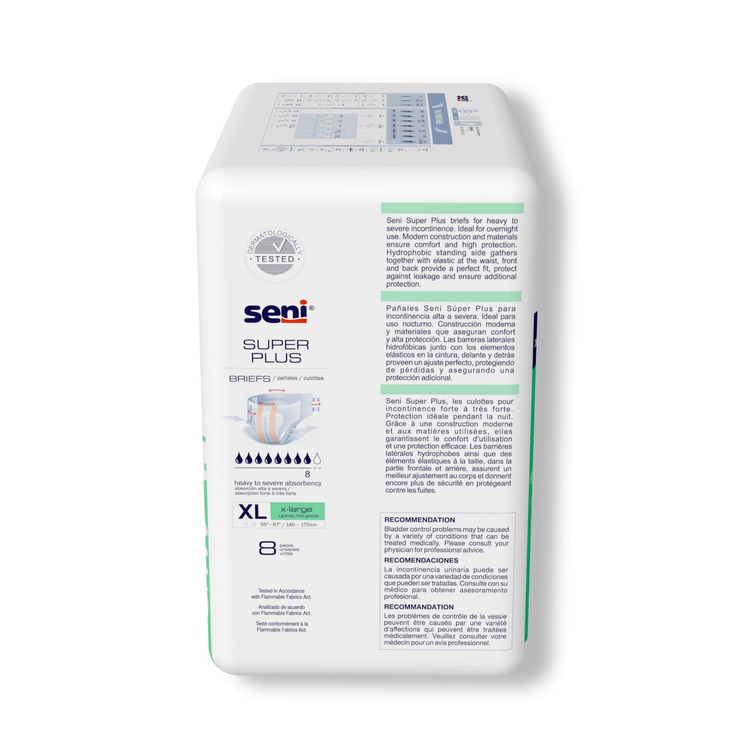 Seni® Super Plus Overnight Heavy Absorbency Incontinence Brief, Extra Large