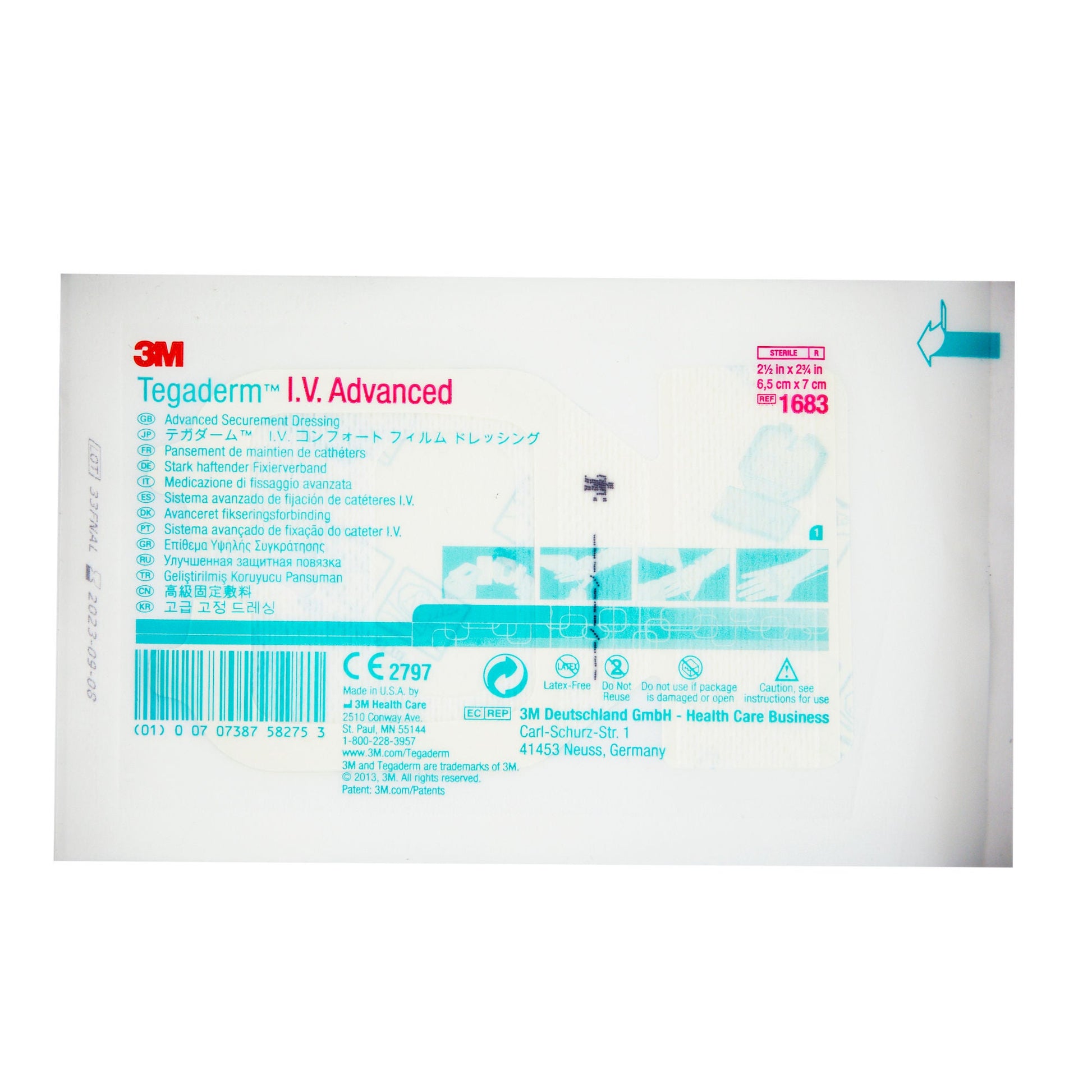 3M™ Tegaderm™ IV Advanced Securement Dressing, 2¾ x 2½ Inch