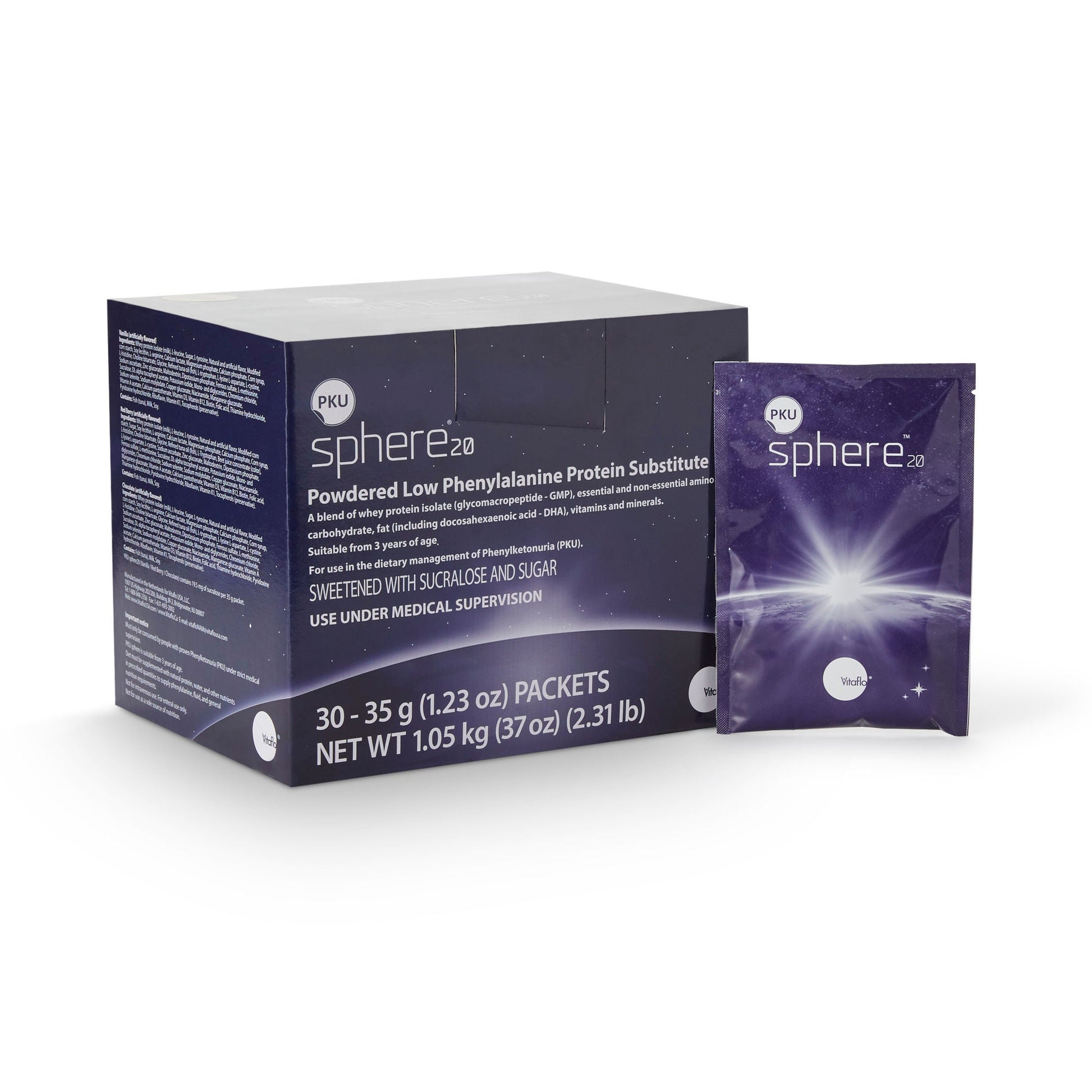 PKU sphere™ 20 Vanilla GMP-Based Formula for use in Dietary Management of PKU