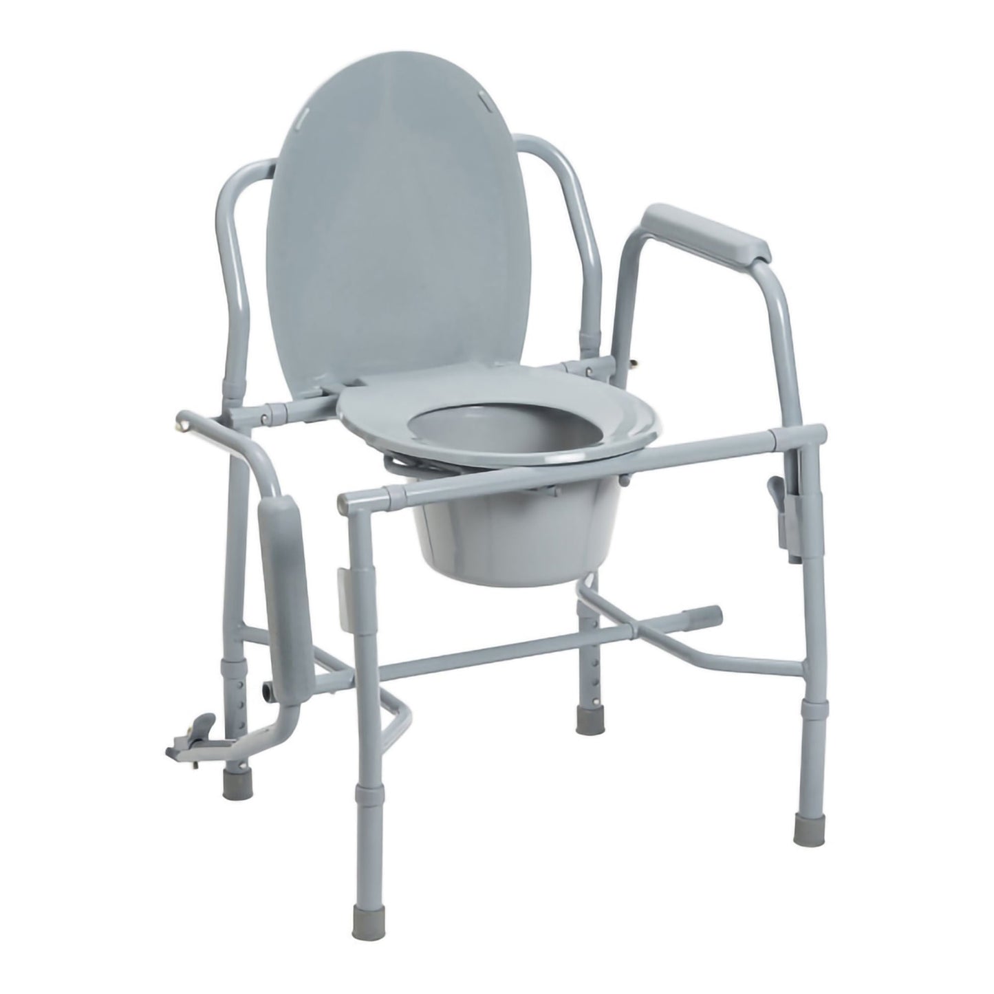 drive™ Deluxe Steel Drop-Arm Commode Chair