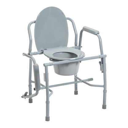 drive™ Deluxe Steel Drop-Arm Commode Chair