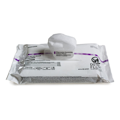 McKesson Premoistened Germicidal Wipe Surface Disinfectant Cleaner