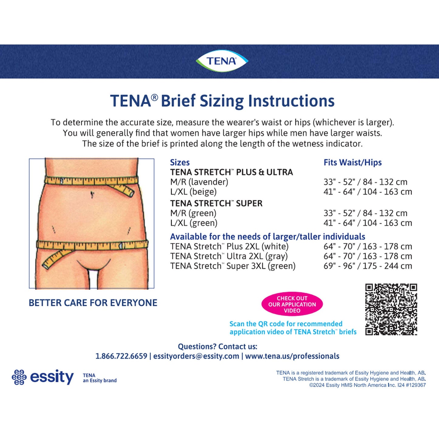 TENA Stretch Plus Incontinence Brief Adult Unisex Disposable Moderate Absorbency