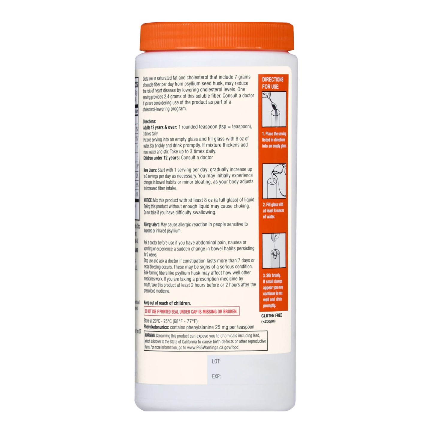 Foster & Thrive™ Fiber Powder Sugar Free Smooth Texture Orange