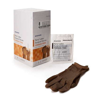 Sterile McKesson Perry® Latex Surgical Gloves, Brown