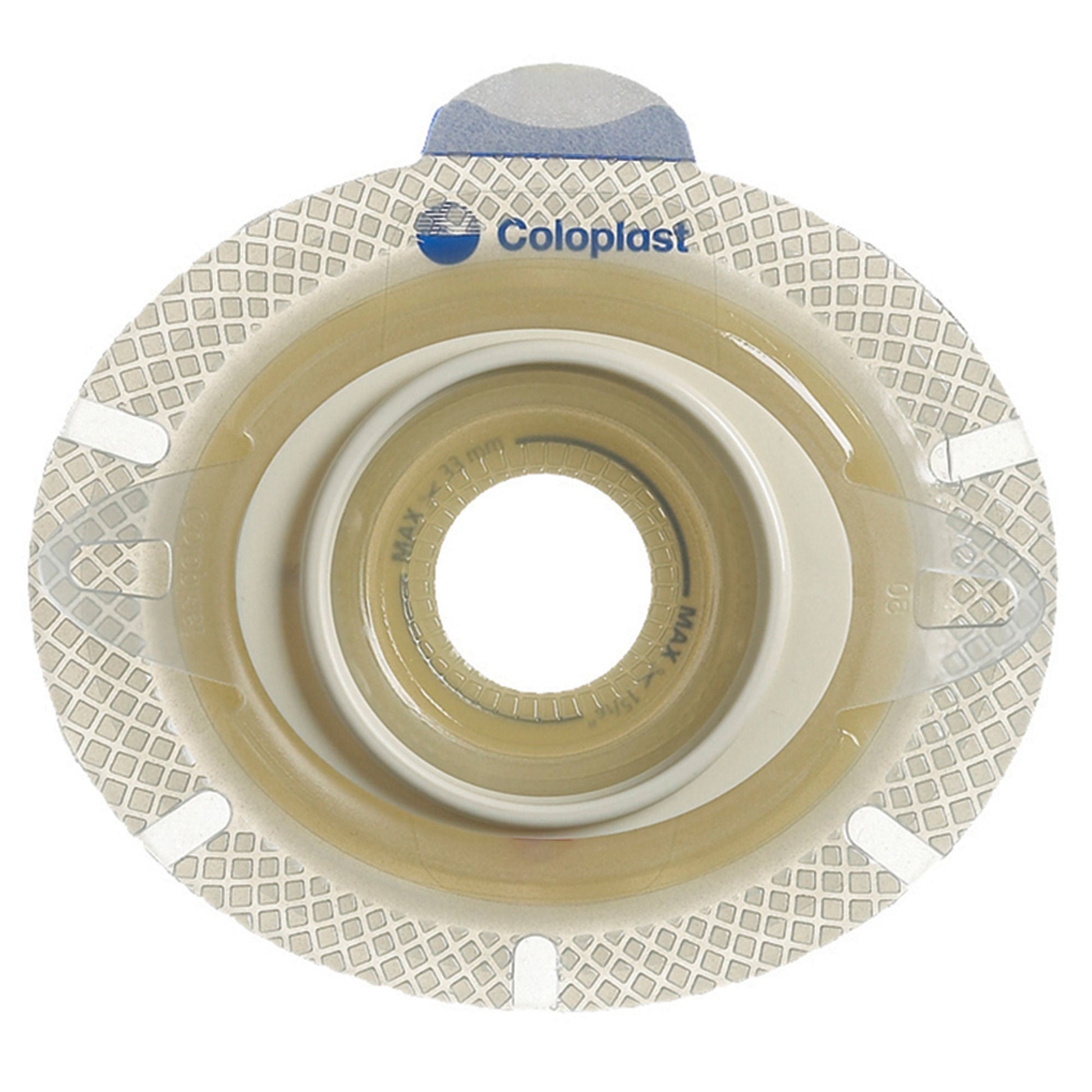 SenSura® Click Xpro Flat Ostomy Barrier, Stoma, Blue Color Match