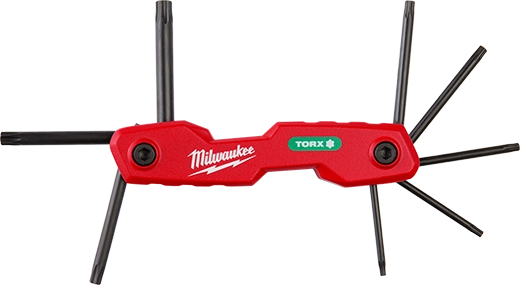Milwaukee 8-Key Folding Hex Key Set - Torx 48-22-2184 | 8-Piece, Black Oxide
