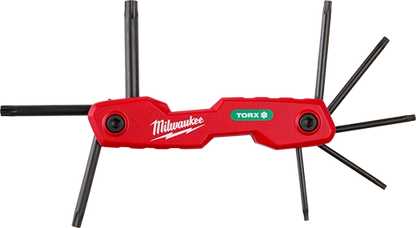 Milwaukee 8-Key Folding Hex Key Set - Torx 48-22-2184 | 8-Piece, Black Oxide