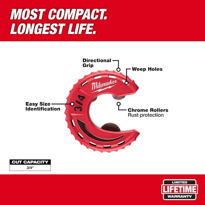 Milwaukee 3/4" Close Quarters Tubing Cutter 48-22-4261 | Not Applicable Battery, Aluminum