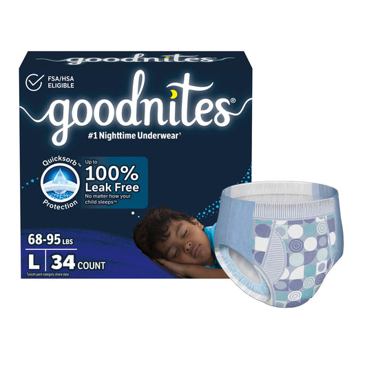 Goodnites® Heavy Absorbency Nighttime Underwear, for Boys 68 – 95 lbs.