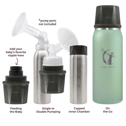 Ceres Chill OG Stainless Steel Breast Milk Chiller Container, Light Green