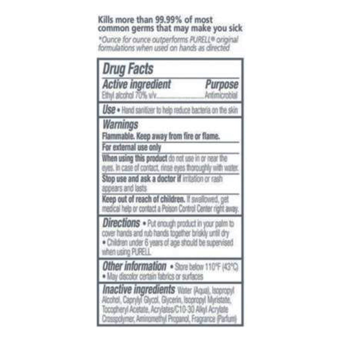 Purell® Advanced Hand Sanitizer 70% Alcohol Gel, Bottle, Fruit Scent