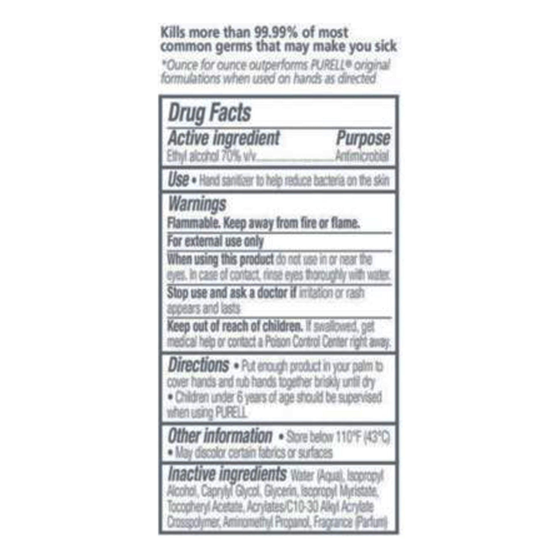 Purell® Advanced Hand Sanitizer 70% Alcohol Gel, Bottle, Fruit Scent