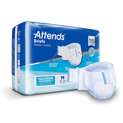 Attends® Briefs, Adult, Heavy Absorbency, Disposable, White