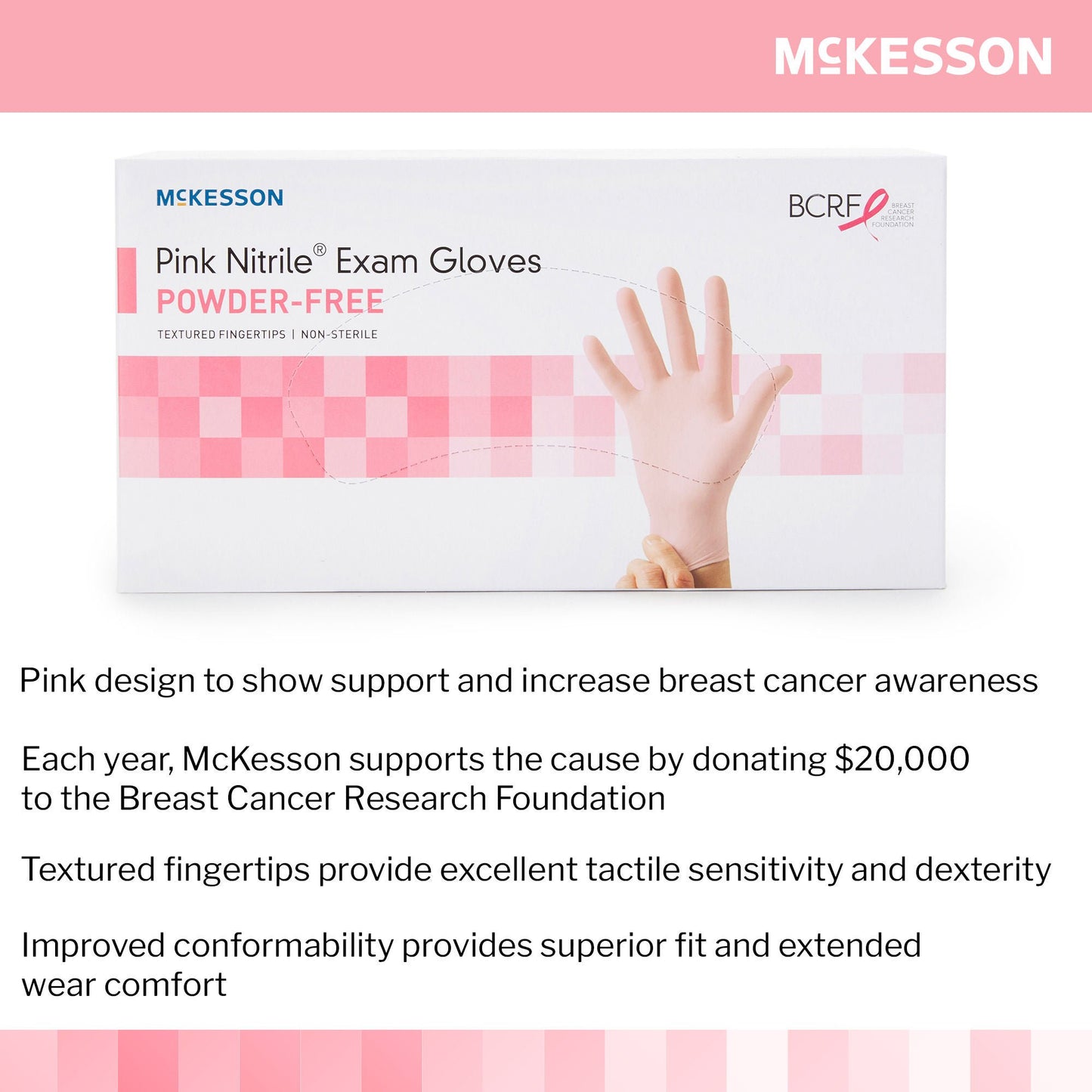 McKesson Pink Nitrile® Nitrile Exam Gloves, Pink - view 4
