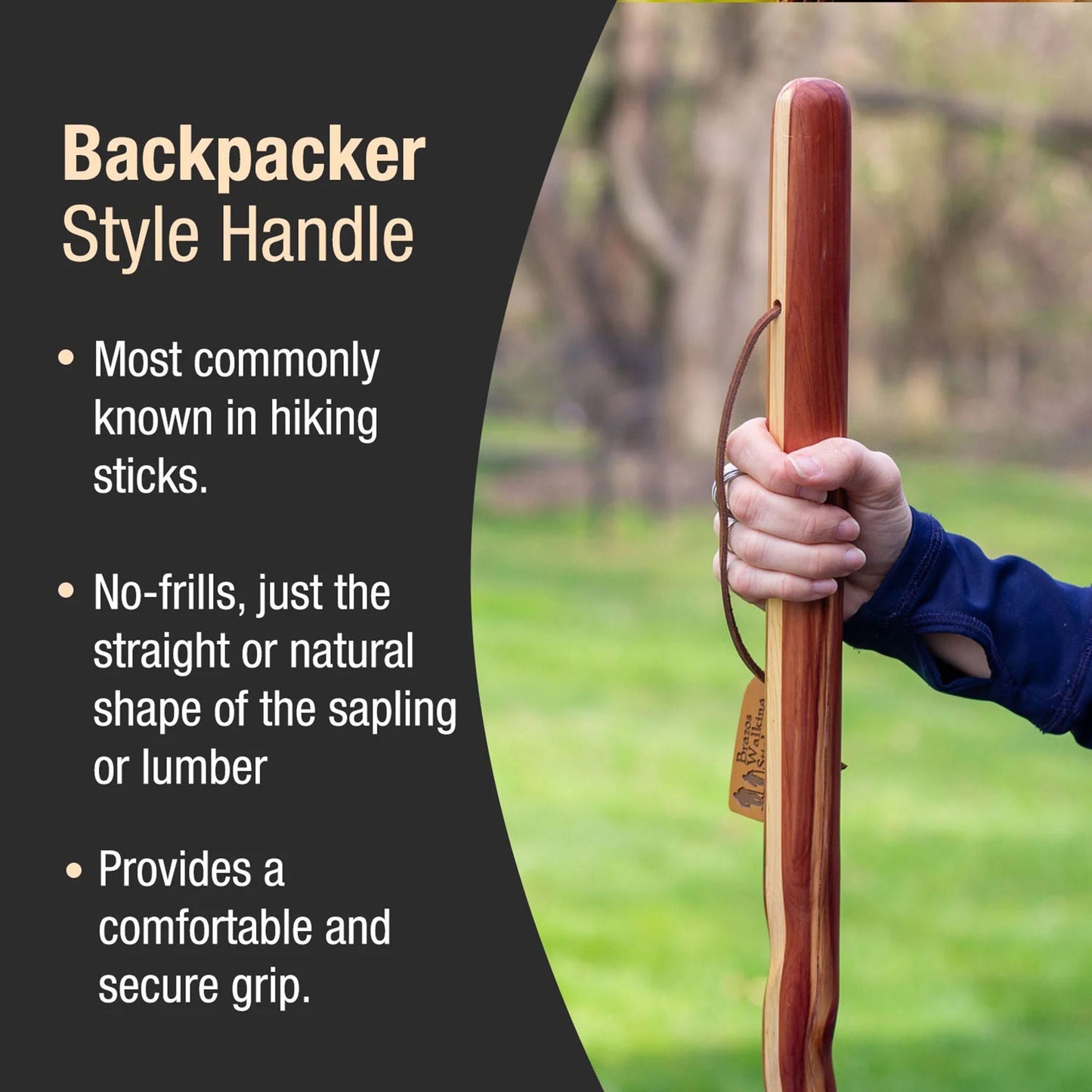 Brazos™ Twisted Cedar Backpacker Handcrafted Walking Stick, 58-Inch