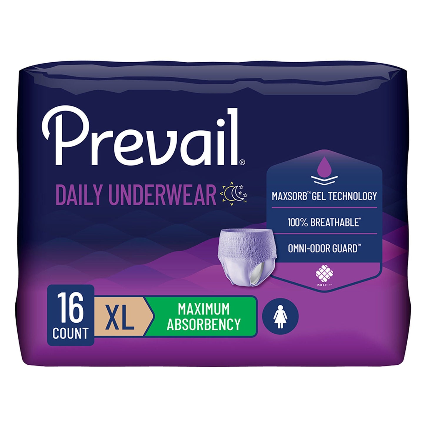 Prevail® Daily Absorbent Underwear, Lavender