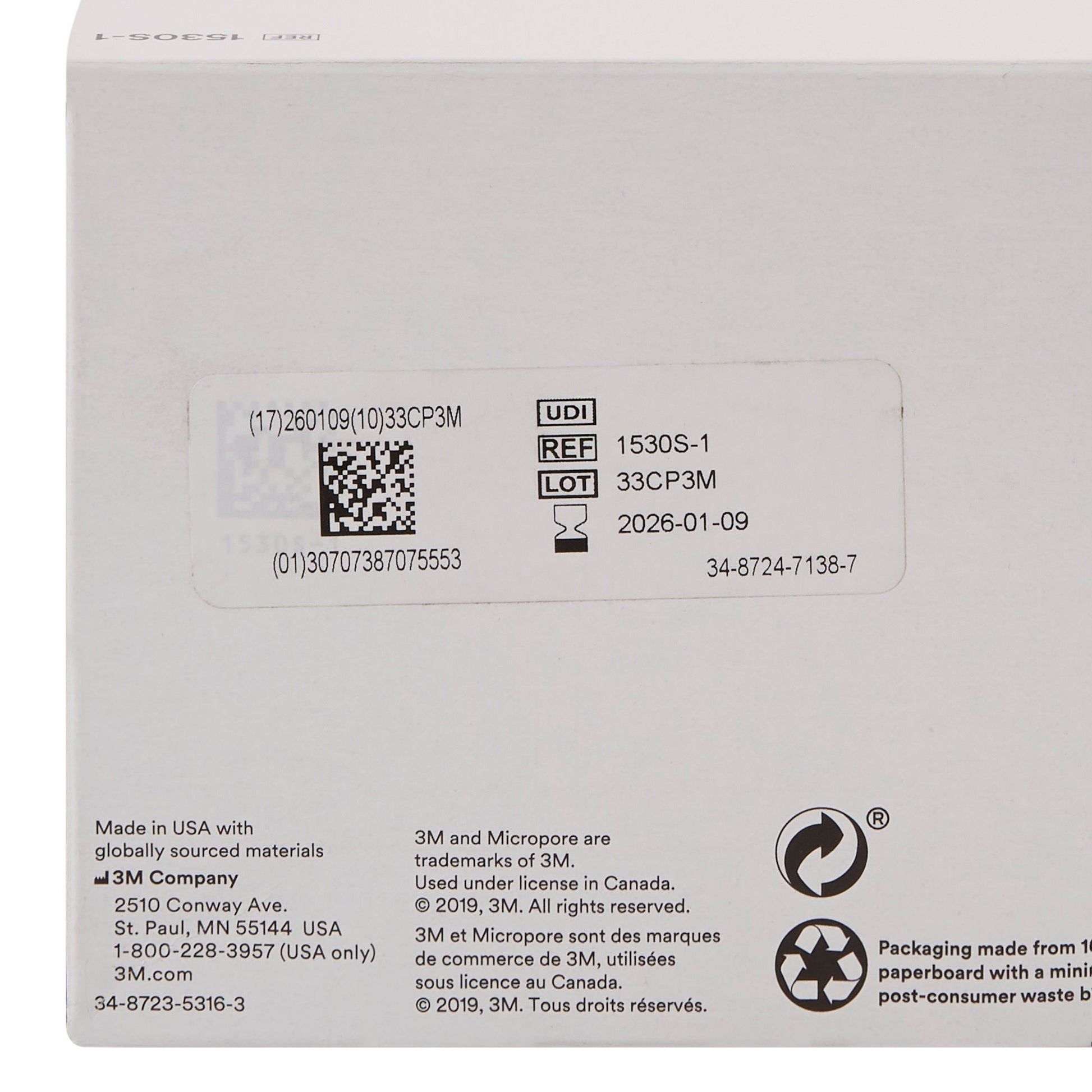 3M™ Micropore™ Paper Medical Tape, White
