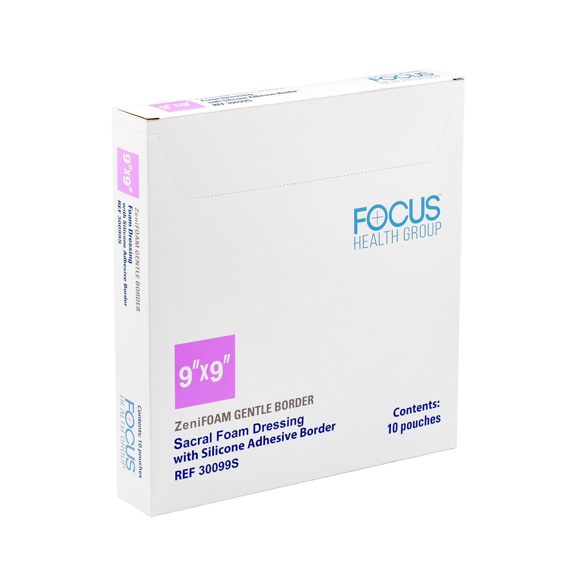 ZeniFOAM Gentle Border Foam Dressing With Border Waterproof Backing Silicone Face and Border Sacral