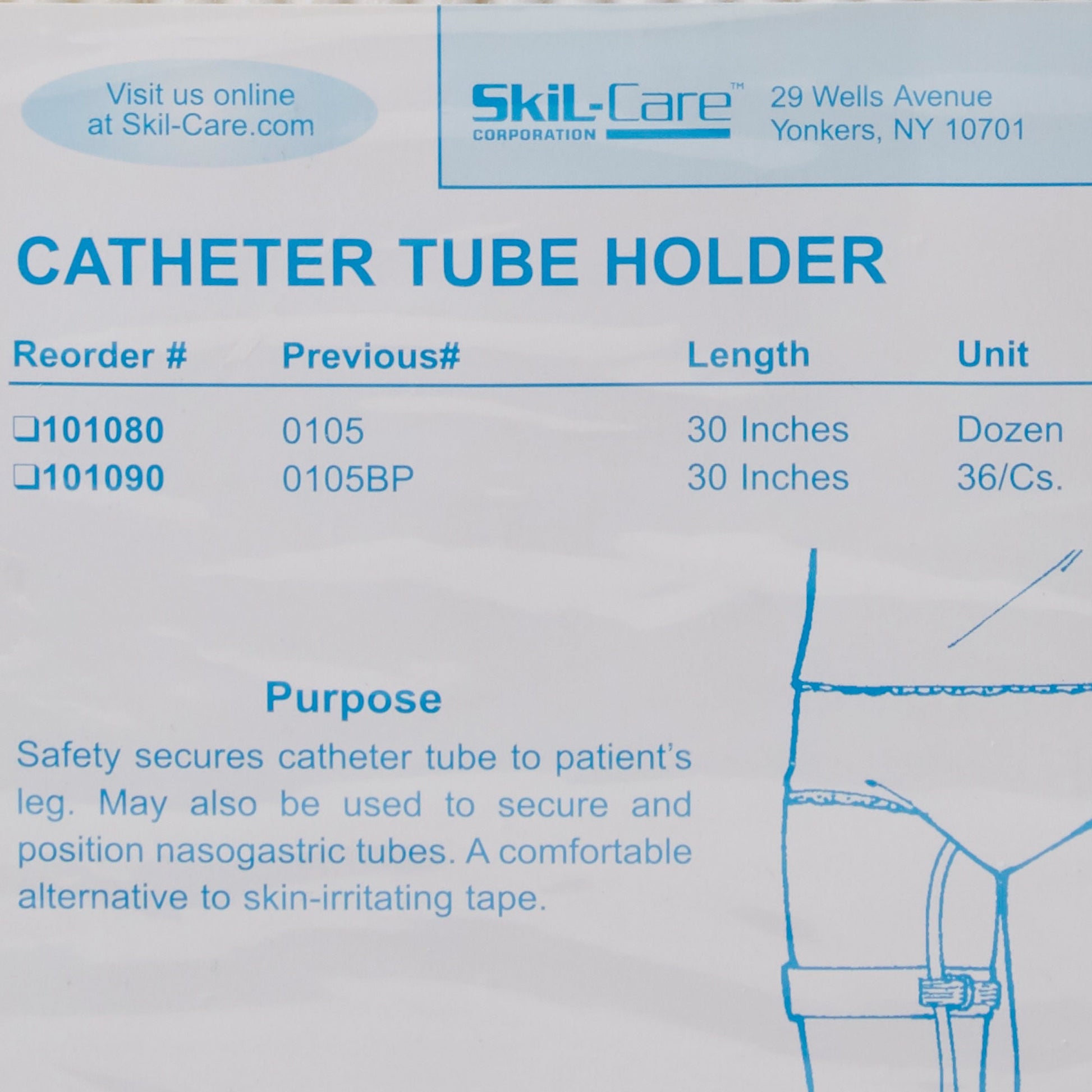 SkiL-Care Catheter Leg Straps, 30 Inch