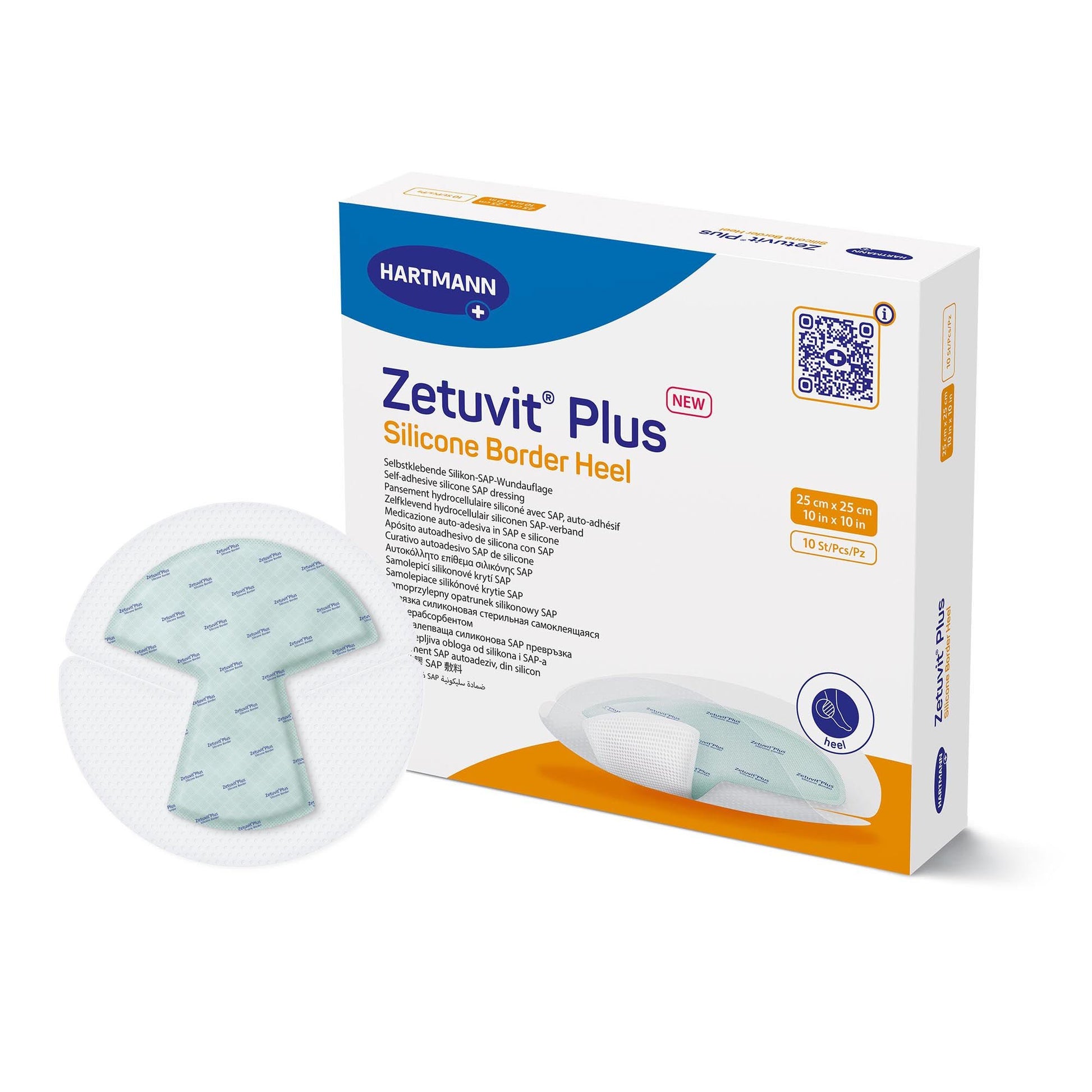 Zetuvit® Plus Silicone Border Super Absorbent Dressing, Heel