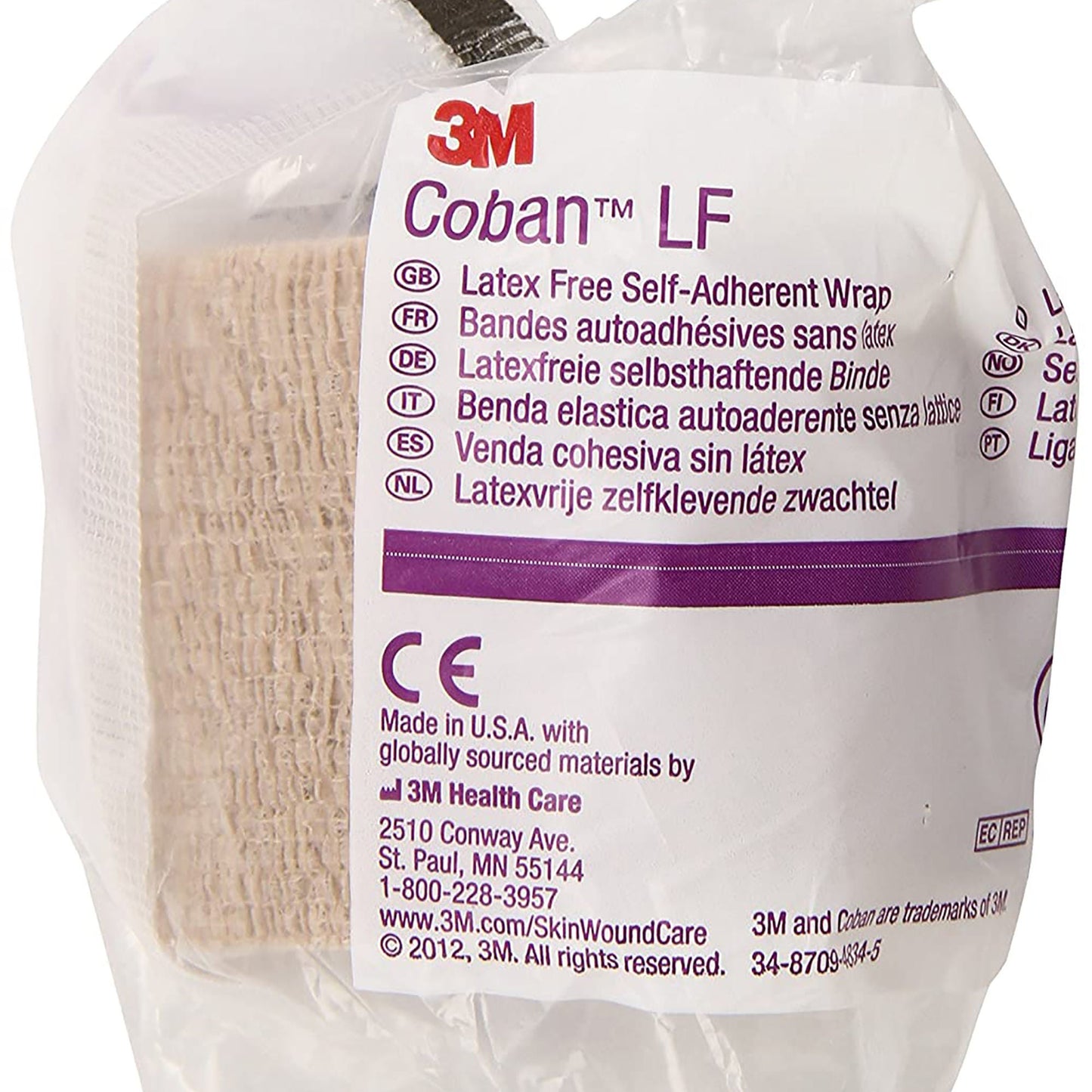3M™ Coban™ LF Self-adherent Closure Cohesive Bandage, Tan
