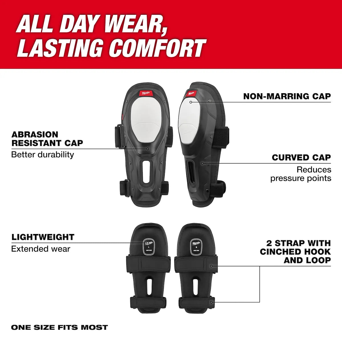 Milwaukee Dynamic Flooring Knee Pad 48-73-6070 | 2-Piece, Foam