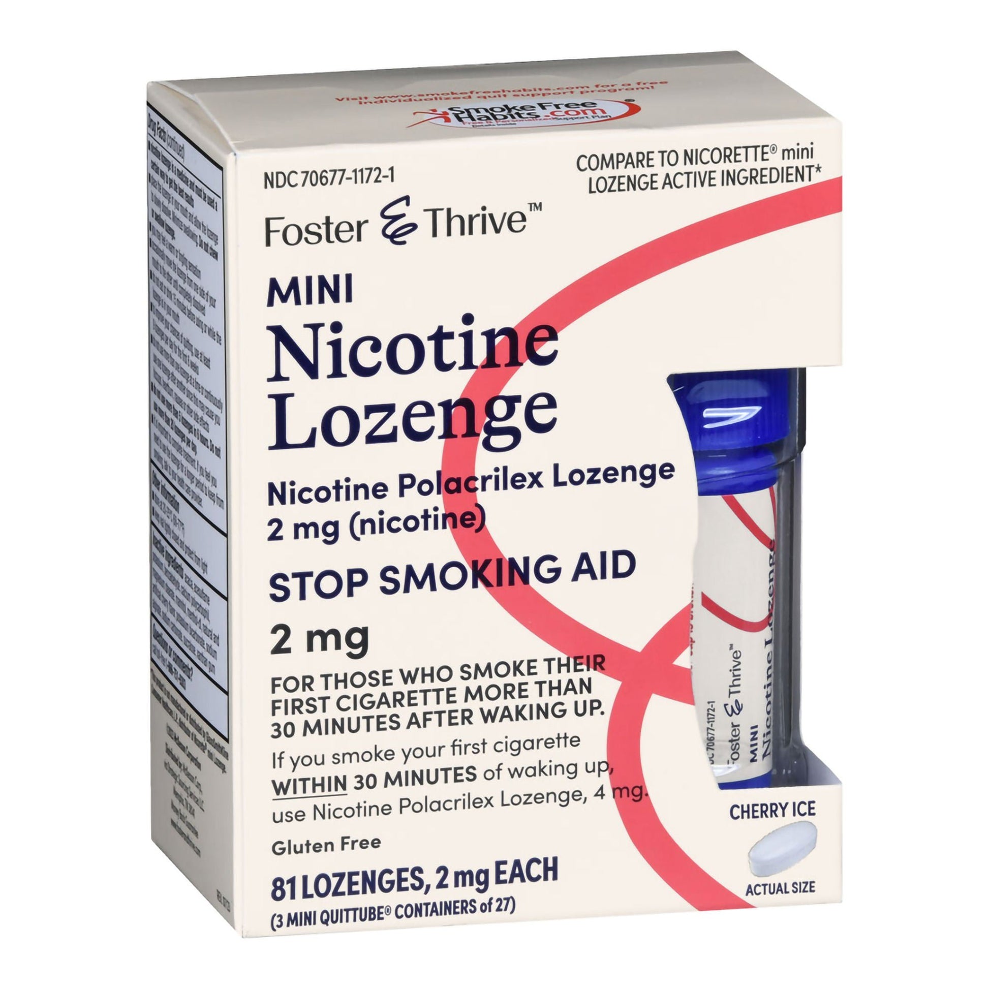 Foster & Thrive™ Mini Nicotine Polacrilex Lozenges 2 mg (Nicotine) Cherry Ice