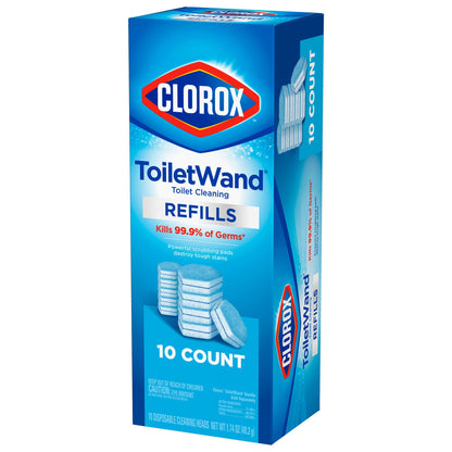 Clorox Toilet Bowl Cleaner Disinfecting Refill Pads Blue / White, 3 Inch, Sponge Head
